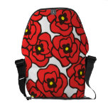 Modern Red Poppies Floral Print Messenger Bag rickshaw messenger bags