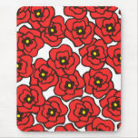 Modern Red Poppies Floral Print Mousepad mousepads