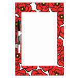 Modern Red Poppies Medium Dry Erase Board