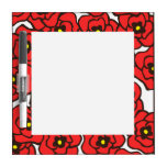 Modern Red Poppies Small Dry Erase Board