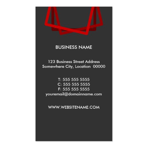 Modern Red Professional Business Cards (back side)