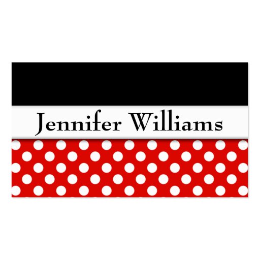 Modern Red Professional Polka Dot Business Card