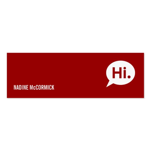 Modern Red Profile Card Business Card (front side)