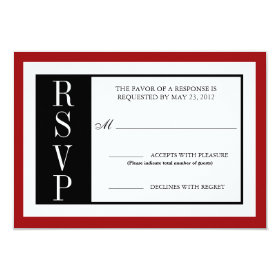 Modern Red Rose RSVP 3.5x5 Paper Invitation Card