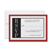 Modern Red Rose RSVP Personalized Invites