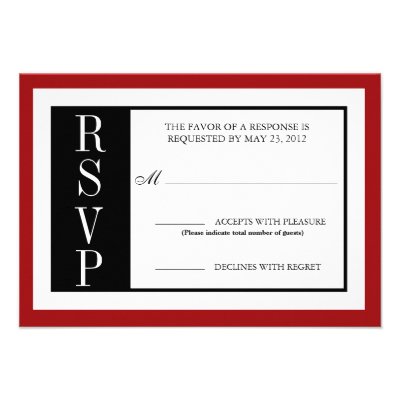 Modern Red Rose RSVP Personalized Invites