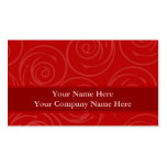 Modern Red Rose Swirls Damask Template Business Card Template