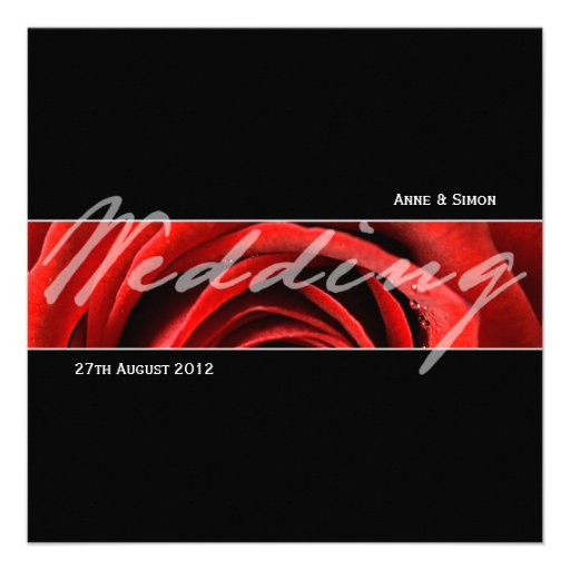 Modern Red Rose Wedding Invitation
