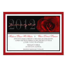 Modern Red Rose Wedding Invite 5