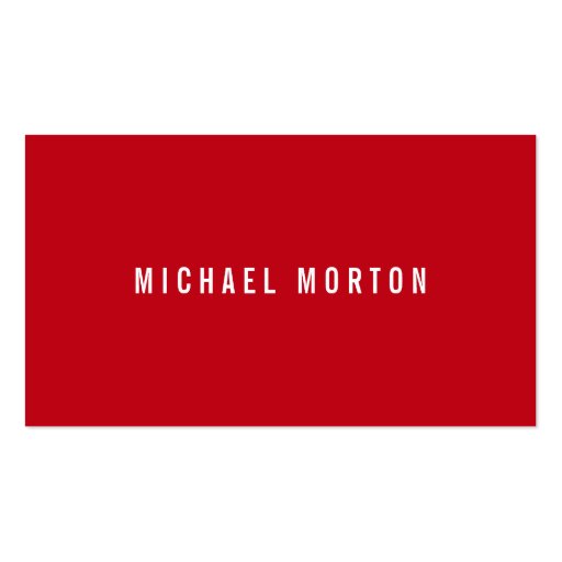 Modern red simple generic professional business card (front side)