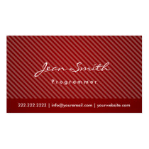 Modern Red Stripes Programmer Business Card