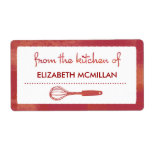 Modern Red Whisk Canning/Kitchen Labels
