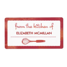 Modern Red Whisk Canning/Kitchen Labels