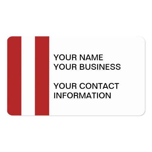 Modern Red White Stripes Pattern Business Card (front side)
