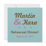 Modern Rehearsal Dinner Square Invitation (Blue)
