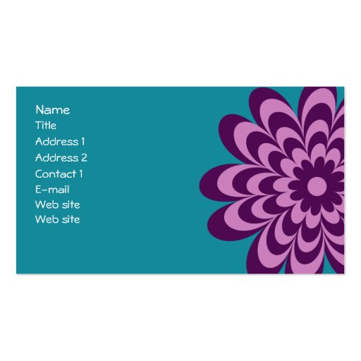 Modern Retro Business Card or Networking Card (back side)