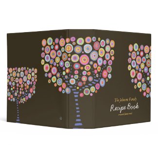 Modern Retro Circle Tree Recipe Binder Organizer