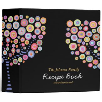 Modern Retro Circle Tree Recipe Binder Organizer