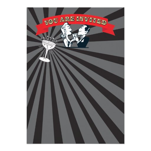 Modern retro Hollywood Red Carpet Party Invitation