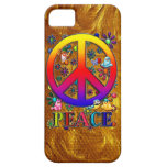 Modern Retro Peace Sign Text Birds & Flowers iPhone 5 Case