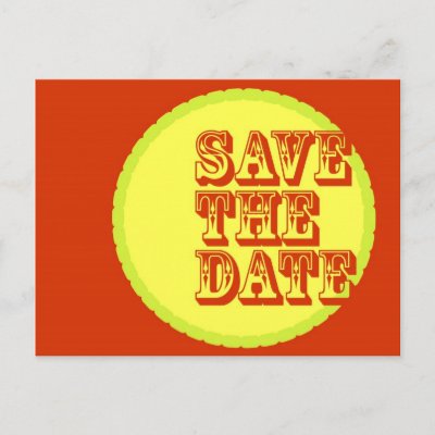Modern-Retro Save The Date Post Card