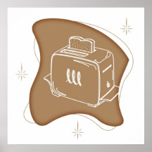 Modern Retro Vintage Toaster Poster
