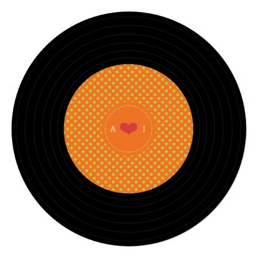 Modern Retro Vinyl Record Wedding Personalized Invitations