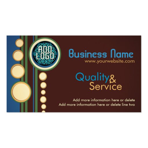 Modern Retro w/ Logo or Photo Business Per Business Cards (back side)