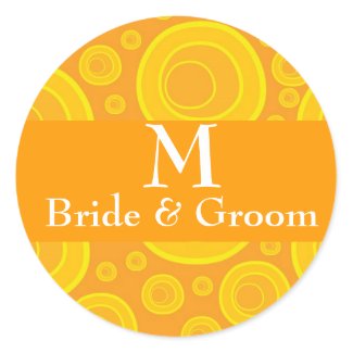 Modern Retro Wedding Monogram Designer stickers sticker