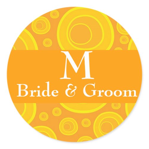 Modern Retro Wedding Monogram Designer stickers sticker