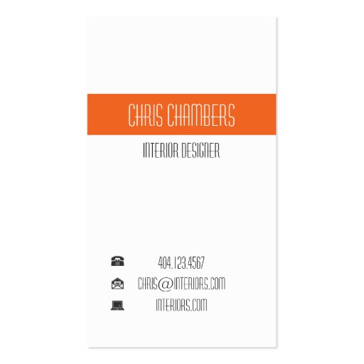 Modern Ribbon Business Card (Orange) (back side)
