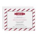 Modern ribbon red stripe graduation invitation invitation