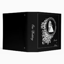 Modern Romantic Couple Silhouette on Dark Binder