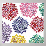 Modern Room Art Flower Blossom Splash Wall Poster