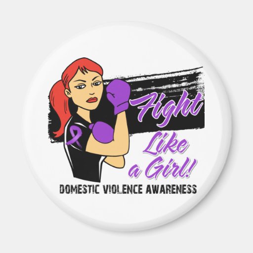Modern Rosie Fight Like a Girl - Domestic Violence Magnets