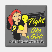 Modern Rosie Fight Like a Girl - Endometriosis Refrigerator Magnets