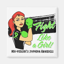 Modern Rosie Fight Like a Girl Non-Hodgkins Fridge Magnet