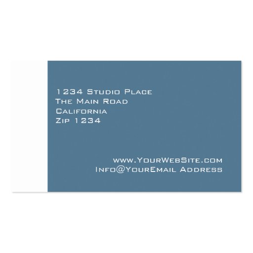 Modern Royal Blue and White Business Card (back side)