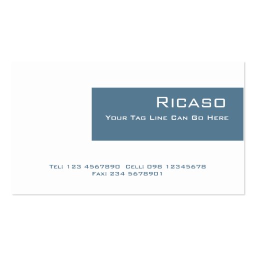 Modern Royal Blue and White Business Card
