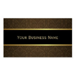 Modern Royal Brown Damask Business Card