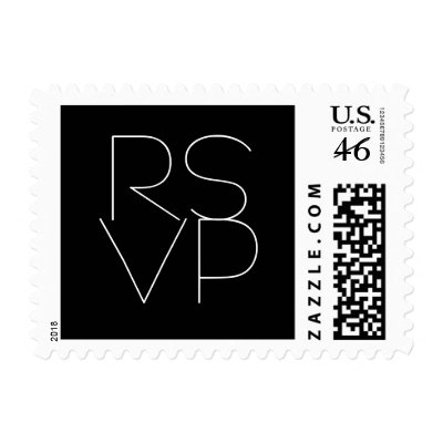 Modern RSVP Postage Stamps for Weddings