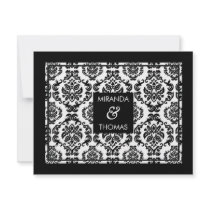 MODERN RSVP REPLY CARD :: damask colors 10 invitations
