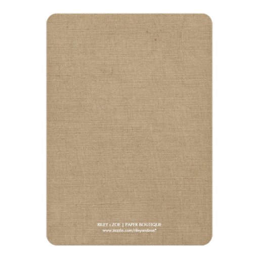 Modern Rustic Burlap Thanksgiving Dinner Party Personalized Invites