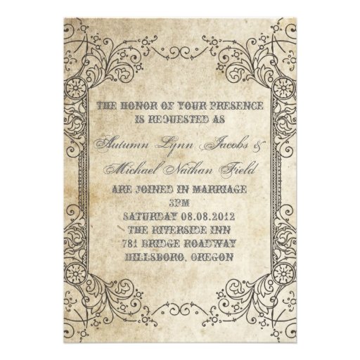 Modern Rustic Country Wedding Invitation