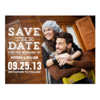 MODERN RUSTIC | SAVE THE DATE ANNOUNCEMENT POSTCARD