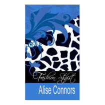 Modern Safari Exotique Fashion Stylist business cards by StylishBusinessCards Modern Safari Exotique Fashion Stylist business cards