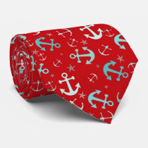nautic, nautical, marine, maritime, accesory, anchor, sailing, sailor, sea, ocean, boat, stylish, modern, upbeat, Tie with custom graphic design
