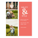Modern Salmon & White Save the Date Photo Postcard