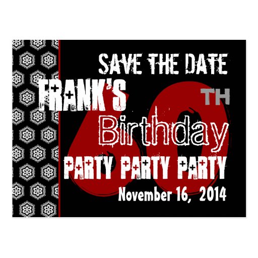 Modern Save the Date 60th Birthday Party R200 Postcard | Zazzle