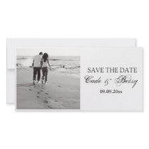 Modern "Save-the-date" Announcement (Photo) B&W Personalized Photo Card